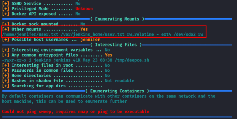 Output di deepce.sh