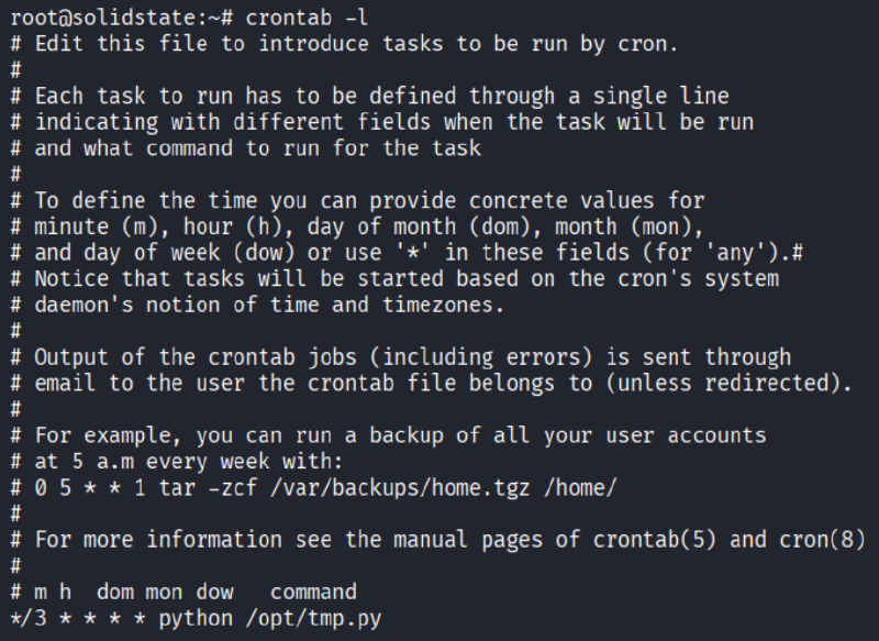 crontab output